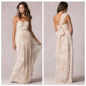 Jenny Yoo Watercolor Chiffon Nyla strapless convertible brides made prom gown 18